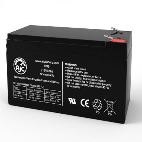 Battery Clerk AJC Sunnyway SW1280 Sealed Lead Acid Replacement Battery 9Ah, 12V, F2 AJC-D9S-F2-V-0-191639
